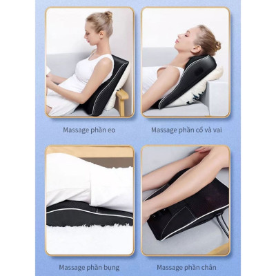 ￼Gối Massage Cổ Vai Gáy Rulax,Máy Massage Hồng Ngoại 2 Động Cơ Rung Kết Hợp 20 Bi Giảm Đau Nhức Hiệu Quả