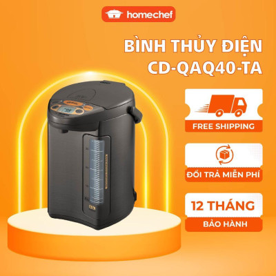 Bình Thủy Điện Zojirushi CD-QAQ40-TA 4L , công suất 670W, hẹn giờ, hệ thống an toàn, bảo hành 1 năm|HÀNG CHÍNH HÃNG