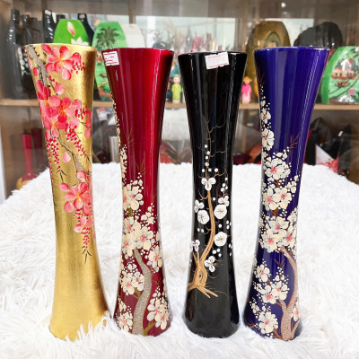 Bình ly sơn mài Thanh Bình Lê cao cấp nhiều họa tiết size 30x7 cm