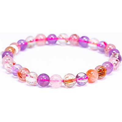 Vòng tay đá Super Seven size hạt 7mm - Ngọc Quý Gemstones