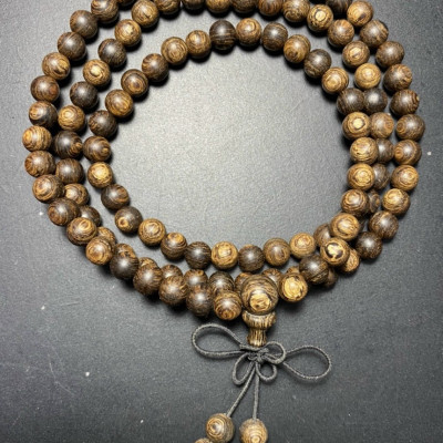 VÒNG TAY TRẦM HƯƠNG SÁNH CHÌM 108 HẠT SIZE 6LI