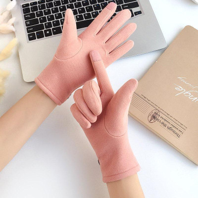 Găng tay nữ cảm ứng lót nỉ siêu ấm mùa đông- gang tay nu cam ung lot ni am mua dong