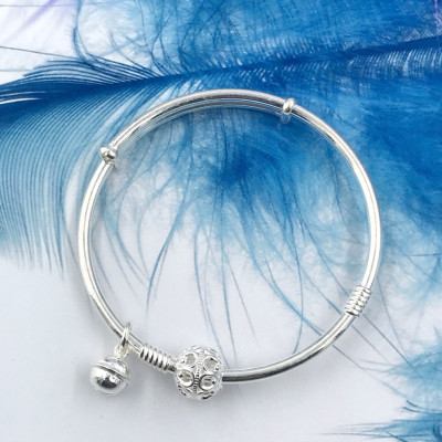 Vòng Tay Lắc Tay Cho Bé Chuông Bóng Hoa S925 Bảo Hành Vĩnh Viễn LTE133