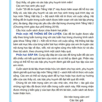 Sách - 35 Đề Ôn Luyện Tiếng Việt 2 - Biên Soạn Theo Chương Trình GDPT mới - ndbooks