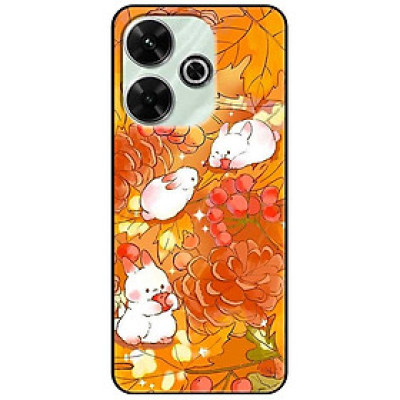 Ốp lưng cho Xiaomi Redmi 9T - Redmi 13 4G - 13C - Redmi Note 13 4G - 13 Pro 4G - 13 Pro 5G - Thỏ Nền Cam - Hàng Chính Hãng