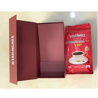 STEPPACAFE-Cà phê rang xay V.I.P 100% Moka (Túi 500g có hộp)