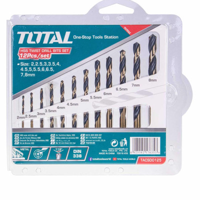 BỘ MŨI KHOAN KIM LOẠI HSS 12 CHI TIẾT TOTAL TACSD0125