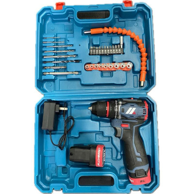 Bộ máy khoan pin động cơ không chổi than 18v cao cấp 2 pin công suất cao kèm hộp, phụ kiện và sạc