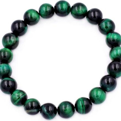 Chuỗi đeo tay Đá Mắt Hổ Xanh Lá Size 8 ly 21 hạt - hợp mệnh Hỏa, mệnh Mộc