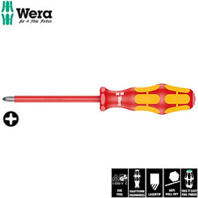 Tua vít cách điện 162 i ph vde, ph2 x 100mm, Wera 05006154001
