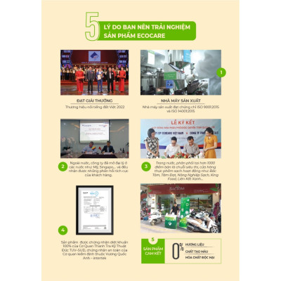 Nước rửa chén hữu cơ Bồ hòn hương Cam 4000ml thương hiệu Ecocare