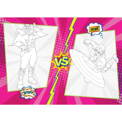 Sách - Tô Màu Super Heroes Siêu Anh Hùng - Tập 2 - Rèn luyện IQ EQ CQ (Tặng kèm 18 stickers (VT -MK)
