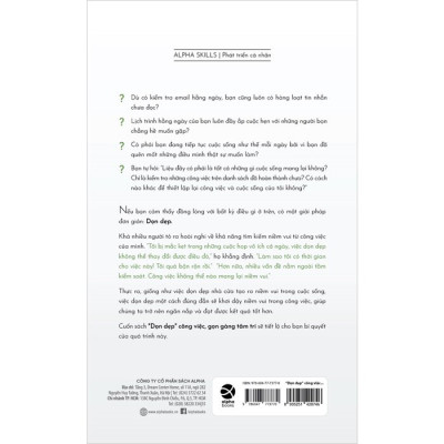 "Dọn Dẹp" Công Việc, Gọn Gàng Tâm Trí