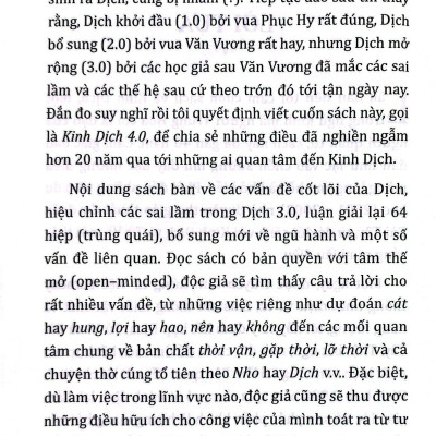 Kinh Dịch 4.0 - Nhận Thức Lại Dịch - Luận Giải-Ứng Dụng - Cải Thiện Thời Vận
