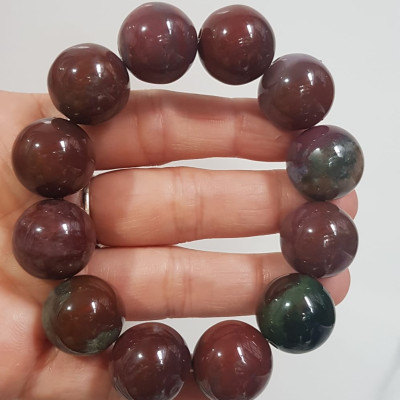 Vòng Tay Nam đá casidon Size vòng 18mm Vòng đẹp hiếm màu nâu đất xám ít vân xanh hợp mệnh thổ ạ