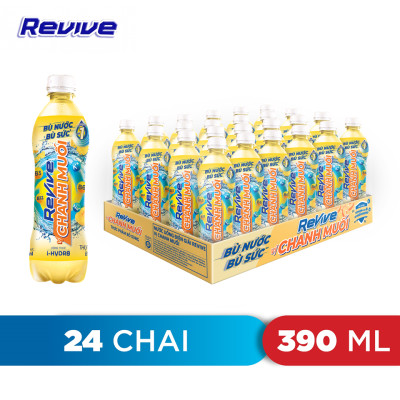 Thùng 24 Chai Nước Giải Khát Revive Chanh Muối (390ml/Chai)