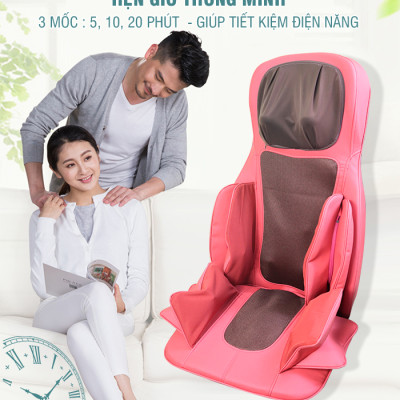 Ghế (Đệm) Massage Toàn Thân Nikio NK-181 - Máy Mát Xa Lưng, Cổ Vai Gáy, Con Lăn 3D Xoa Bóp Chuyên Sâu, Kết Hợp Hồng Ngoại, Rung Và Nhiệt Giúp Cơ Thể Thư giãn, Giảm Căng Thẳng - Màu đen