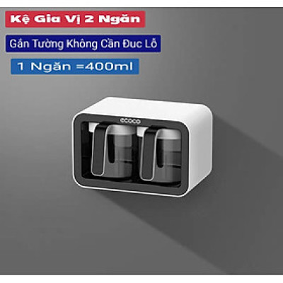 ✅ hàng cao cấp ✅  Bộ 3 ngăn và bộ 2 ngăn - hộp đựng gia vị thông minh có sẵn thìa từng ngăn bằng nhựa ABS gắn tường không cần khoan đục