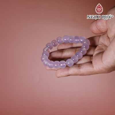 Vòng tay Chalcedony tím Cao cấp 5A size hạt 10x8mm - Ngọc Quý Gemstones