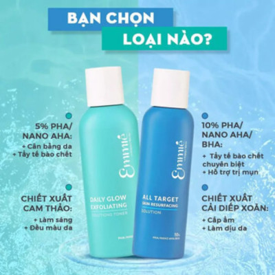 Toner Tẩy Tế Bào Chết Emmie & Cân Bằng Da Daily GlowExfoliating Solutions Toner 5% PHA/NANO AHA 230ml Emmié by HappySkin