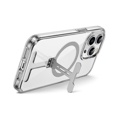 Ốp lưng sạc từ tính tích hợp kệ đỡ ẩn cho iPhone 15 Pro / 15 Pro Max hiệu WIWU Stand chống sốc, chống va đập bảo vệ camera - Hàng nhập khẩu