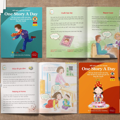 Sách - One Story A Day - CUỐN 7 : 365 câu chuyện phát triển IQ, EQ cho bé - Bản song ngữ tặng kèm file nghe