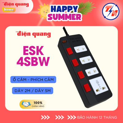 Ổ cắm Điện Quang ECO 4SBW (4 lỗ 4 công tắc)