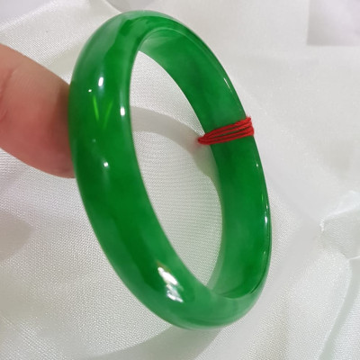 Vòng Đá cẩm thạch Bản HẸ LÝ 53mm Xanh Lý ĐậmTươi bóng đẹp Size 53mm x cao 12mm x dầy 6mmNữ 52kg - 56kg mệnh Mộc Hỏa Thủy Món Quà Ý nghĩa Anh Chị tặng chính bản thân mình, Mẹ, Vợ, người thân yêu ạ