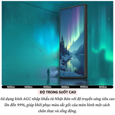 Miếng dán kính cường lực không viền màn hình cho Samsung Galaxy Fold 7 5G hiệu Nillkin H+ Pro - Phủ Nano, vát cạnh 2.5D, mỏng 0.2mm, Chống Lóa, Hạn Chế Vân Tay - Hàng nhập khẩu