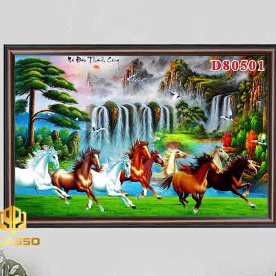 D805 32 Tranh kính cường lực Bát mã tung hoành (Được chọn mẫu)