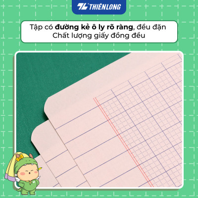 [TẶNG 2] Combo 10 Vở 4 ô ly vuông, tập học sinh 80 trang 100gsm Thiên Long NB-123 - Vở ô ly học sinh mẫu ngẫu nhiên
