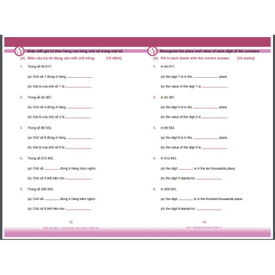 Sách: Toán Tài Năng 4A+4B - Sách toán song ngữ cho trẻ cho trẻ lớp 4 (từ 9-10 tuổi) - Á Châu Books