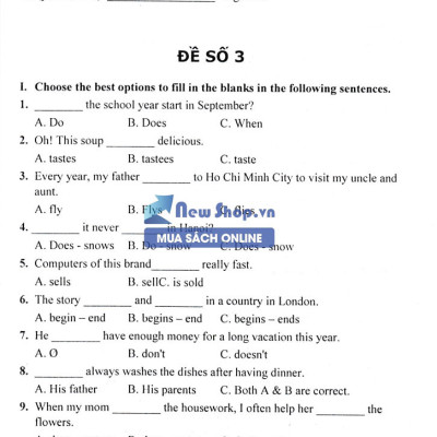 100 Đề Kiểm Tra Tiếng Anh 6 (Biên Soạn Theo Chương Trình Của Bộ Giáo Dục Và Đào Tạo)_KV