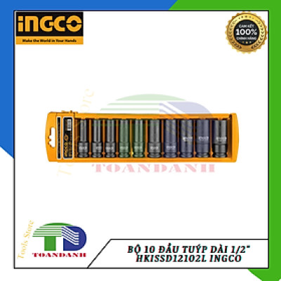 Bộ 10 đầu tuýp dài 1/2" HKISSD12102L INGCO