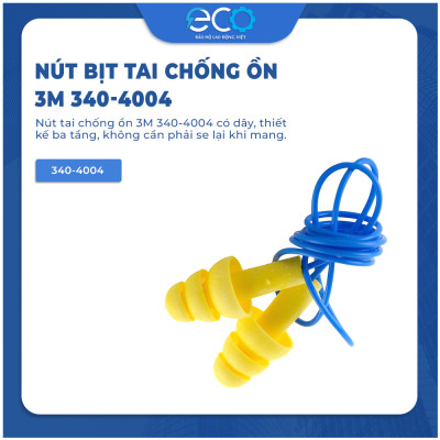 Nút bịt tai 3M 340 4004 có dây giảm ồn 25 dB