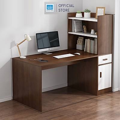 Bàn Học Kết Hợp Kệ Sách Dài 140cm Để Phòng Ngủ, Góc Làm Việc SIB Decor (Không Gồm Ghế) BLV03