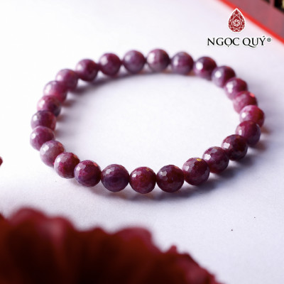 Vòng tay hạt facet đá ruby nam phi mệnh hỏa, thổ - Ngọc Quý Gemstones
