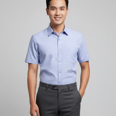 Áo sơ mi tay ngắn lai ngang  Khatoco