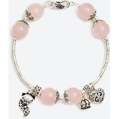 Vòng tay thạch anh hồng phối hồ ly Ngọc Quý Gemstones