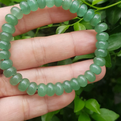 Vòng tay nữ đá thạch anh xanh đồng tiền bánh xe may mắn đẹp Vòng size hạt 8mm Hợp nữ mệnh mộc mệnh hoả mệnh thuỷ  đeo xinh đẹp may mắn tài lộc 