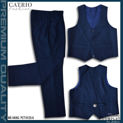 BỘ VEST BÉ TRAI CATRIO PCT16125/8 LÀ BỘ COMPLET TRẺ EM từ 6 tuổi đến 10 tuổi (25kg đến 35kg) thuộc bộ sưu tập quần áo trẻ em trang trọng cho mùa lễ hội, tết, tiệc cưới, sự kiện sinh nhật, được làm bằng vải dạ cao cấp nhất, đẹp đến từng chi tiết