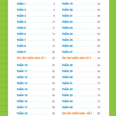 Phiếu Bài Tập Cuối Tuần Toán 1 (35 Tuần Học) - MEGA
