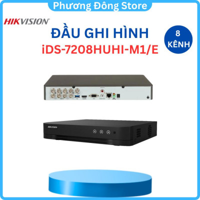 Đầu ghi HIKVISION  Hybrid TVI-IP 8Mp 8 kênh iDS-7208HUHI-M1/E( C ) hỗ trợ 1 SATA đến 10TB, đàm thoại 2 chiều ,.-Hàng chính hãng