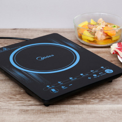 Bếp điện từ Midea MI-T2117DC, Công suất 2100W, Mặt bếp kính Ceramic, tặng kèm nồi - Hàng chính hãng, Bảo hành 12 tháng