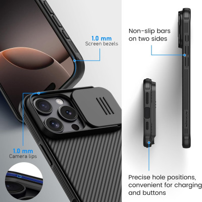 Ốp Nillkin bảo vệ Camera cho iPhone 16 Plus Pro Max Nillkin Camshield Pro nắp đậy bảo vệ Camera - Hàng Chính Hãng