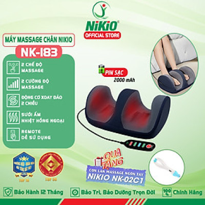 Máy massage bàn chân và bắp chân cải tiến mới Nikio NK-183 - Sử dụng pin sạc