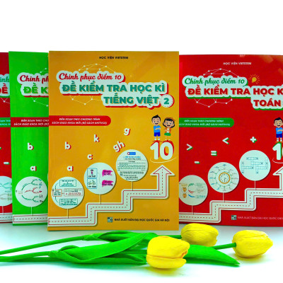  Combo 4 sách Chinh phục điểm 10 đề kiểm tra học kì Toán và Tiếng Việt lớp 1 và 2 (KNTT)