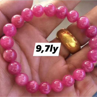 VÒNG TAY VIP ĐÁ RUBBY HỒNG TỰ NHIÊN  SIZE VÒNG  9LY7  NỮ MỆNH HỎA MỆNH THỔ ĐEO SANG TRỌNG ĐẸP LẮM LUÔN Ạ