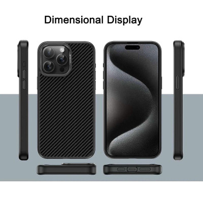 Ốp lưng cho iPhone 15 Pro max, 14 Pro Max, 13 Pro Max vân carbon hiệu Likgus Carbon Synthetic Fiber - Hàng chính hãng