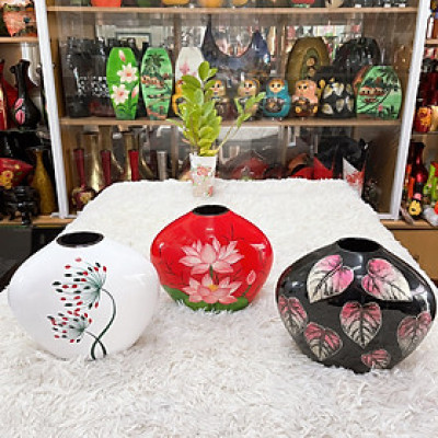 Bình Hoa Sơn Mài - Mã B01 | Size 23x19x12 cm | Thiết Kế Tinh Tế – Trang Trí Sang Trọng